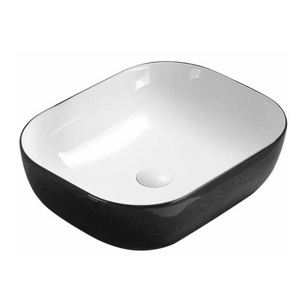 Rectangle Poseidon Black-and-White Ceramic Basin (550x350x100)