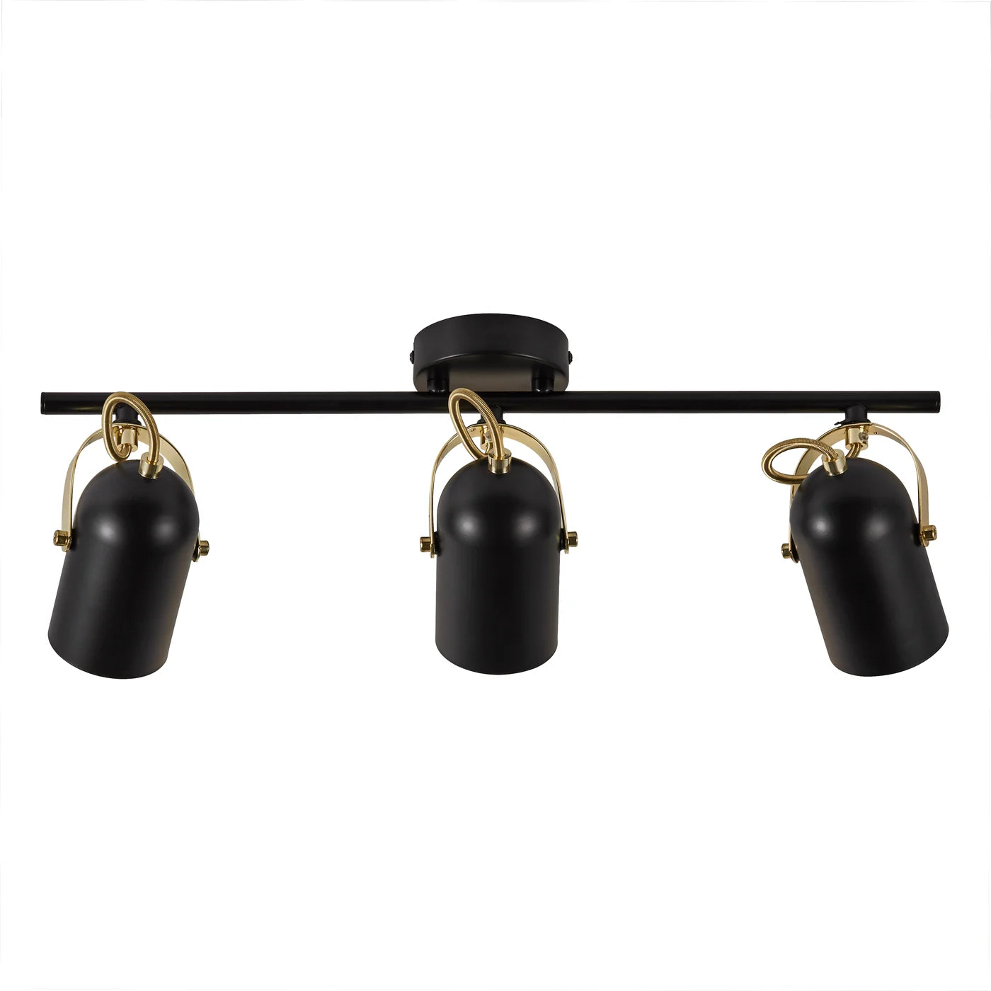 Nordlux Industrial Style Lotus 3-Spot Spotlight with Black Silk Matt & Polished Brass - Ideal for Hallways