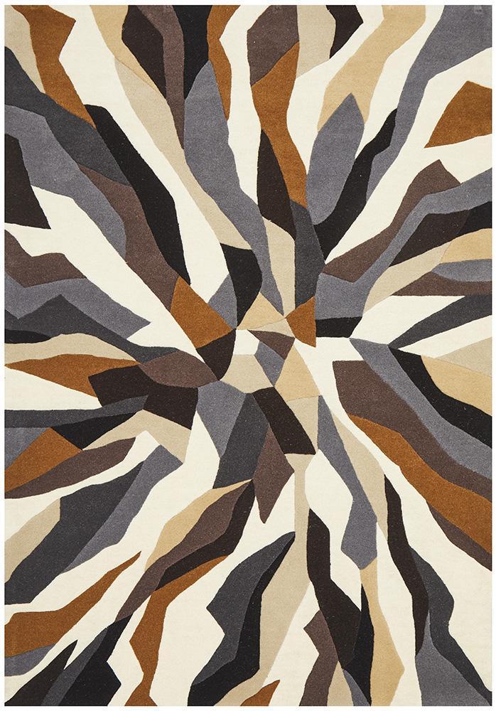 903 Fossil Pure Wool Matrix Hand - Tufted Geometric Rug