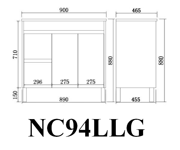 Hot Sale! Poseidon Nova Plywood Floor Vanity 900mm