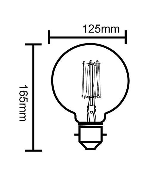 Decorative G125 Carbon Filament Light Globes for 220 - 240V AC