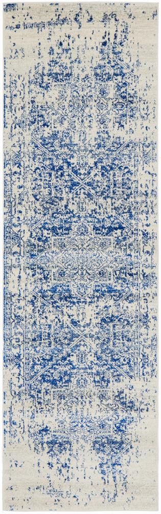 Hot! Evoke Horizon White Navy Transitional Runner Rug