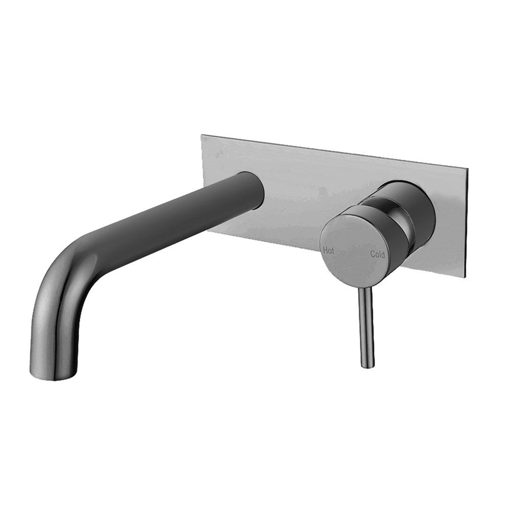 Brushed Nickel LUCID PIN Series Wall Mixer with Elegant Round Spout