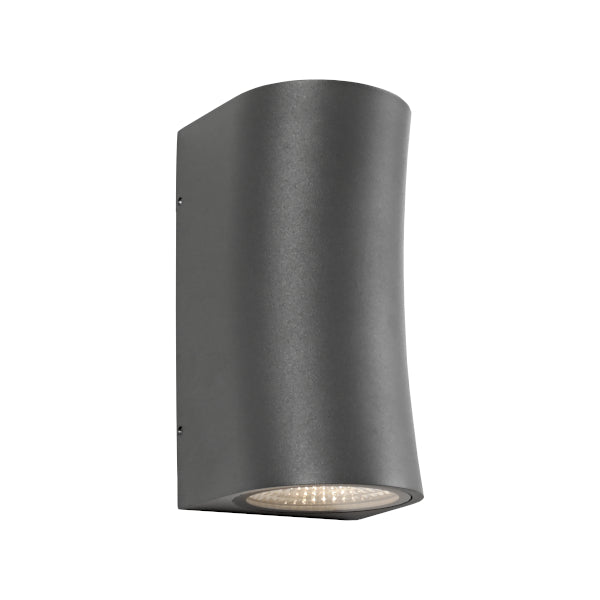 Charcoal Lisbon Exterior 2lt LED Wall Light
