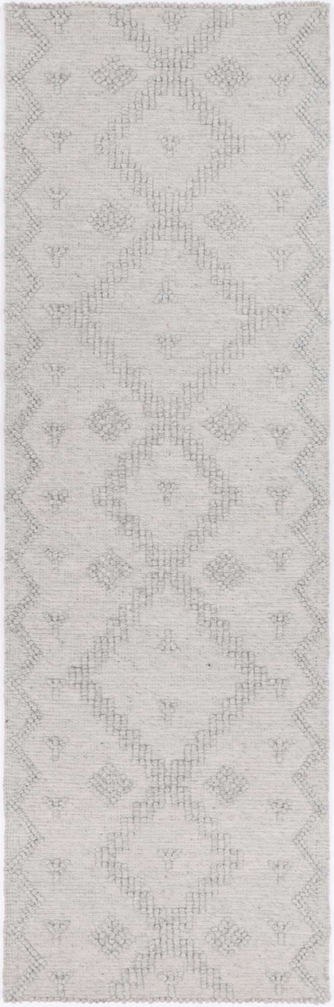 Grey Anjuna Aztec Wool Blend Rug without Tassels
