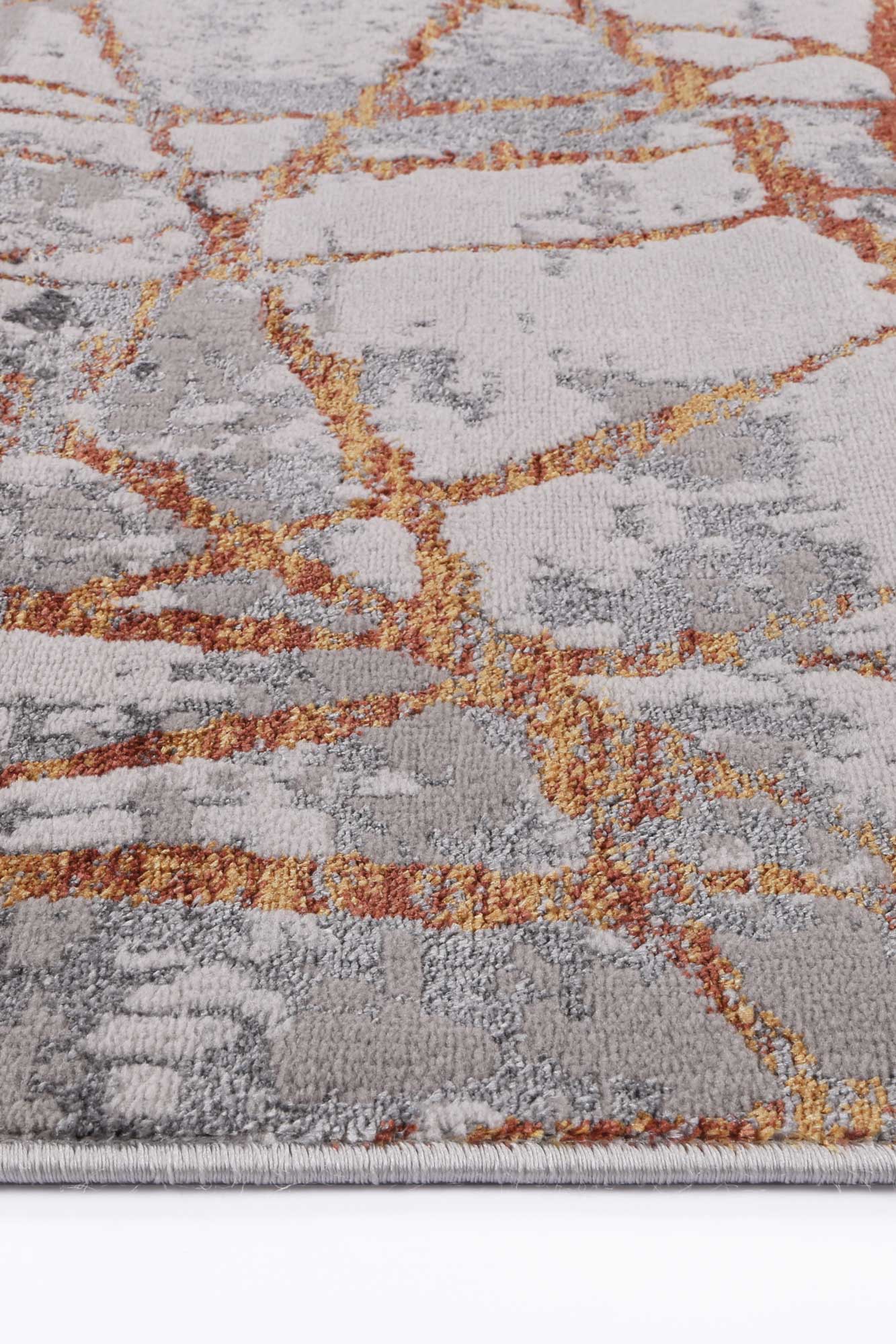 Exclusive Malo James Geometric Rug in Grey and Orange - A Stylish Home Decor