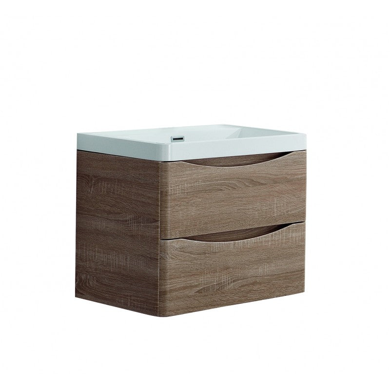 Hot Deal! ANCONA 600mm White Oak Wall - Hung Vanity