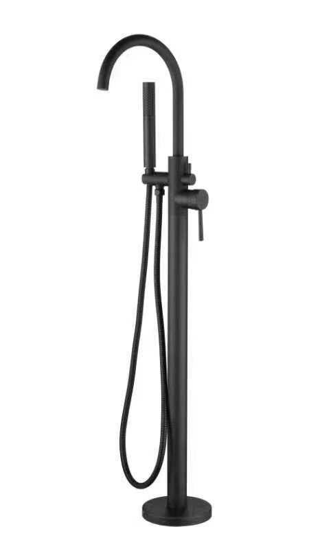 Matte Black Optus Freestanding Bath Mixer with 15 - Year Warranty