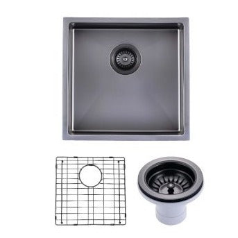 Hot Deal! Gun Metal Grey 440x440x205mm Stainless Steel Sink Set