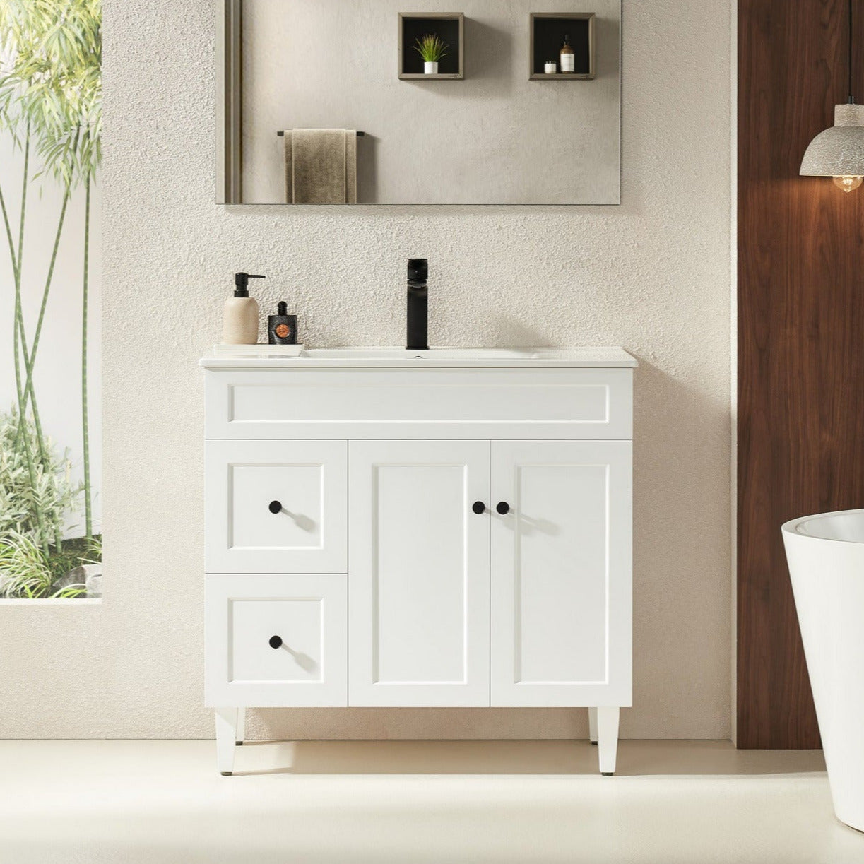 Special Offer! 900mm Harrington Freestanding PVC Vanity in Matte White