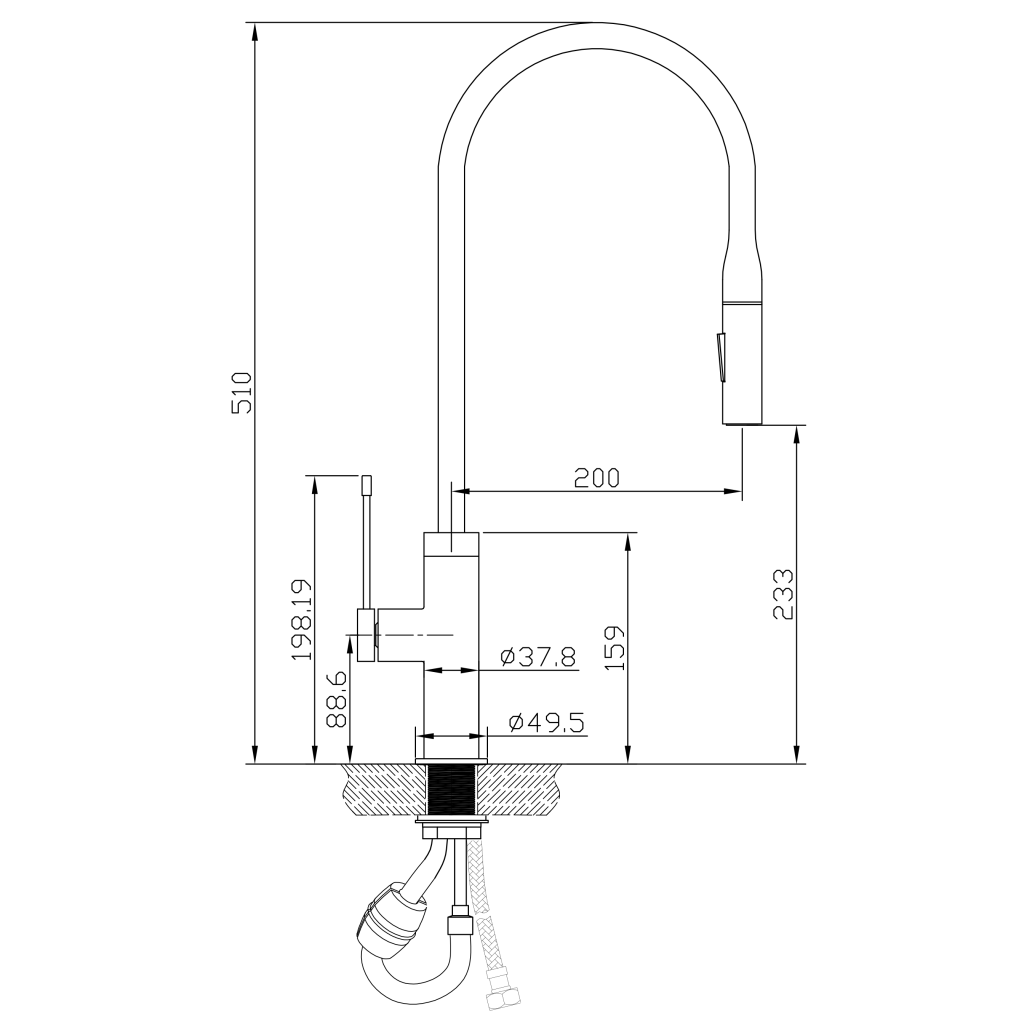 Hot Deal: Naxos Chrome/Black Pull-Out Sink Mixer