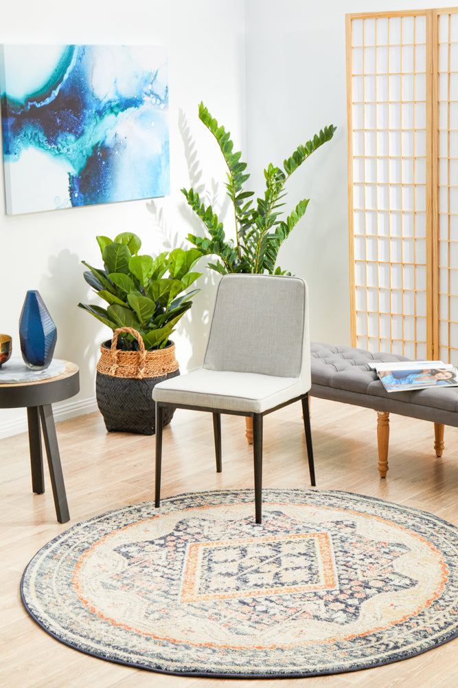 Hot Deal! Legacy Navy Round Rug 863