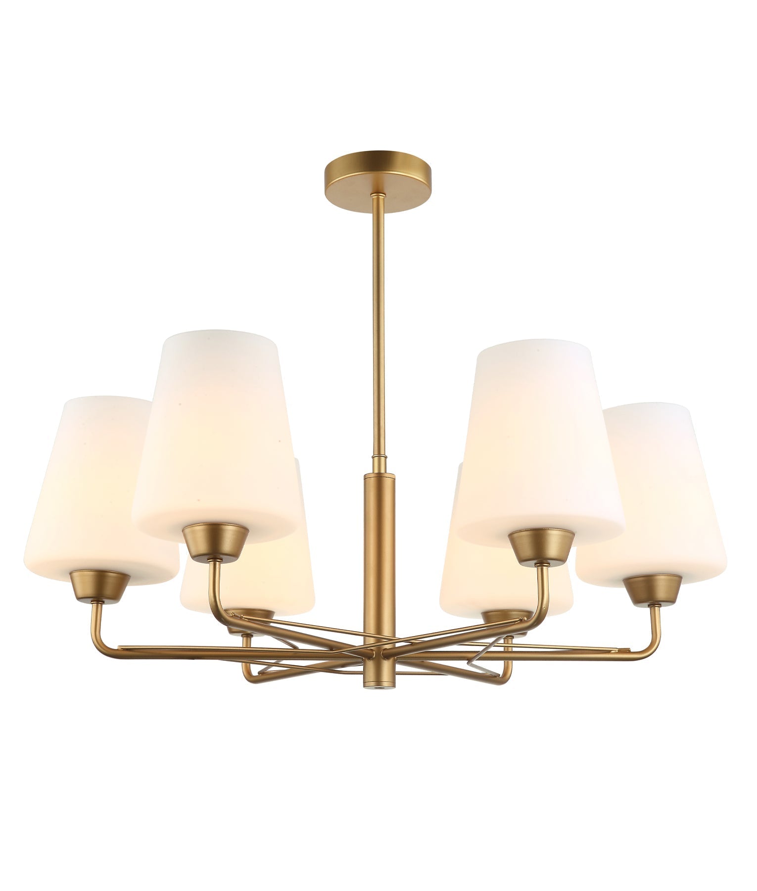 Exclusive Offer! Traditional Interior Opal Glass 6-Lamp Pendant Lights by ABBEY