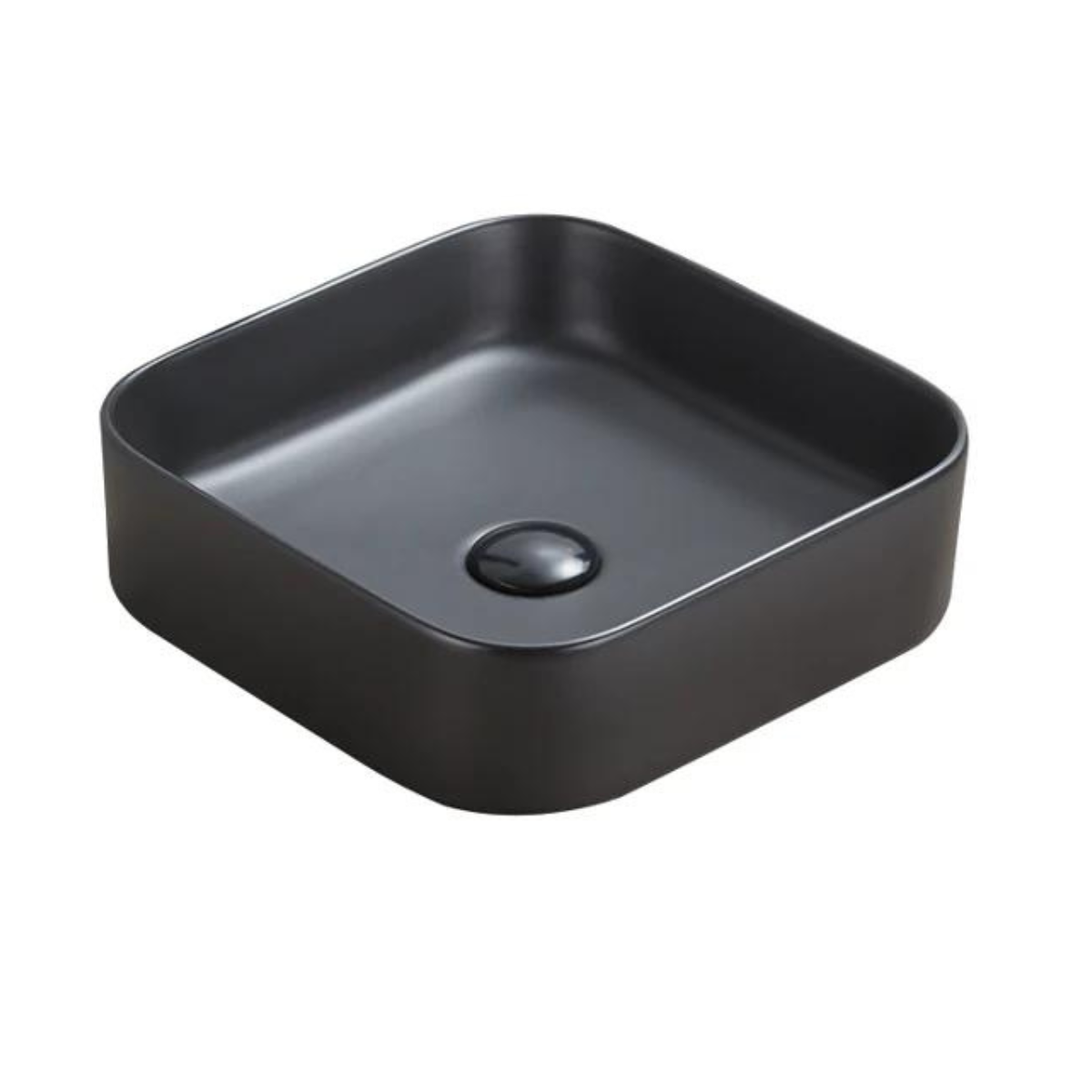 Hot Sale! Square POSEIDON Matte Black Ceramic Above - Counter Basin (370x370x110)