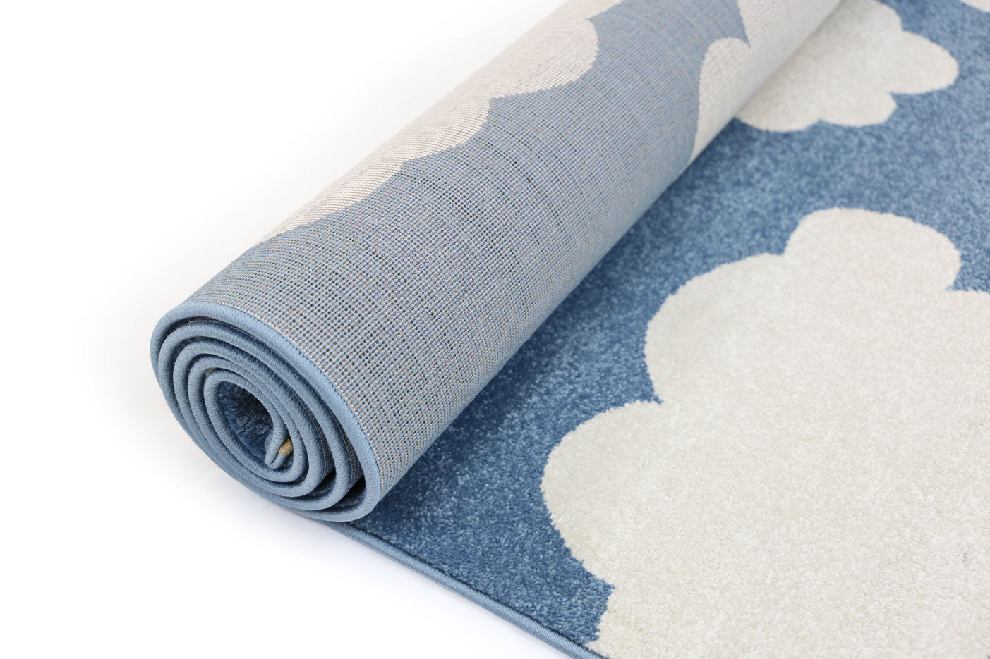 Hot Sale! Piccolo Kids Rug in Blue and White Cloud Design - Ideal for Boys, Girls, and Unisex Use