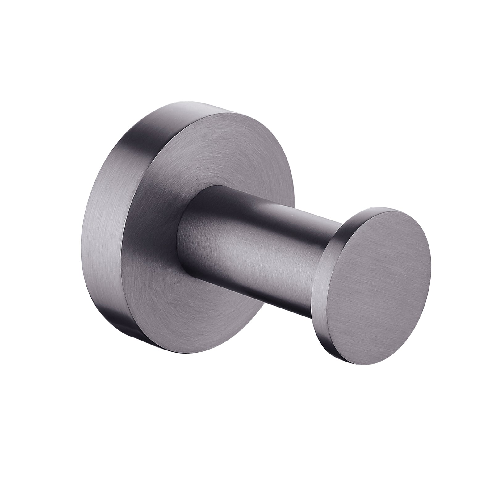 Elegant Gun Metal Grey Round Robe Hook for Bathroom Decor