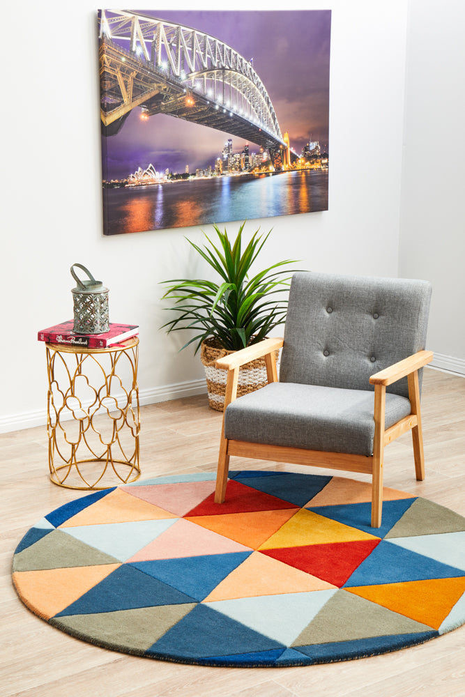 Exclusive Sale! Matrix Pure Wool 905 Multi - Shaped Round Floor Rug
