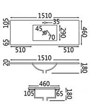 PETRA 1500mm Wall Hung Vanity (Single/Double Bowls) - Stylish & Functional