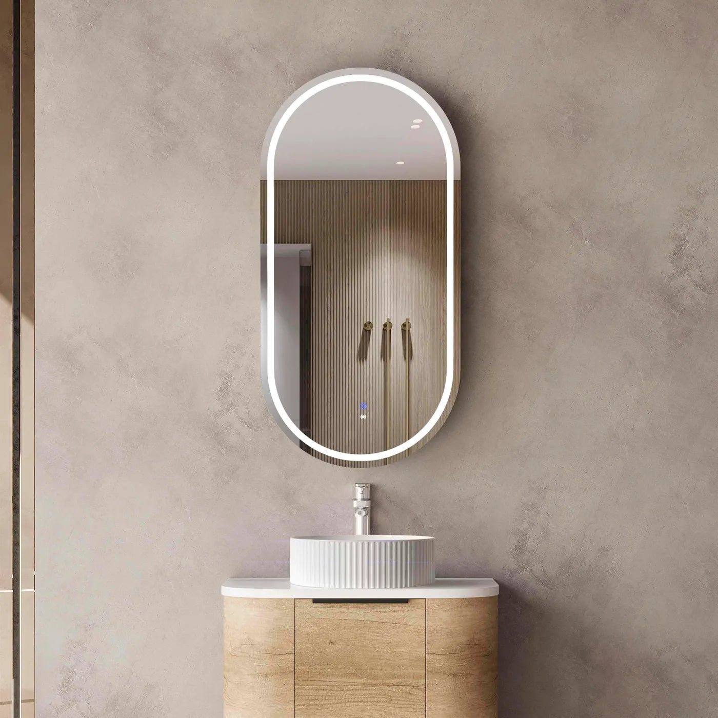 Hot Sale! 900mm Natural Oak LED Shaving Cabinet with 3 Colour Function for Modern Bathrooms