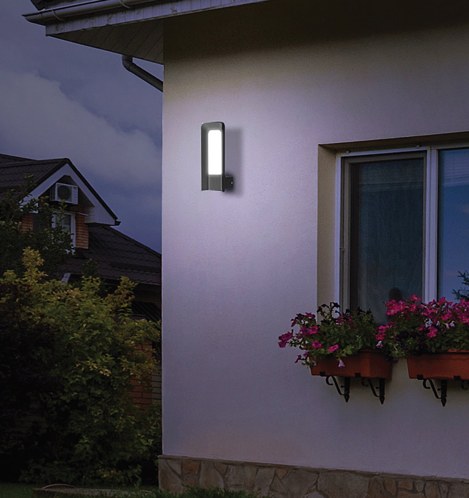 HATHOR: Dark Grey Rectangular Exterior LED Wall Light - IP54, Great Deal!