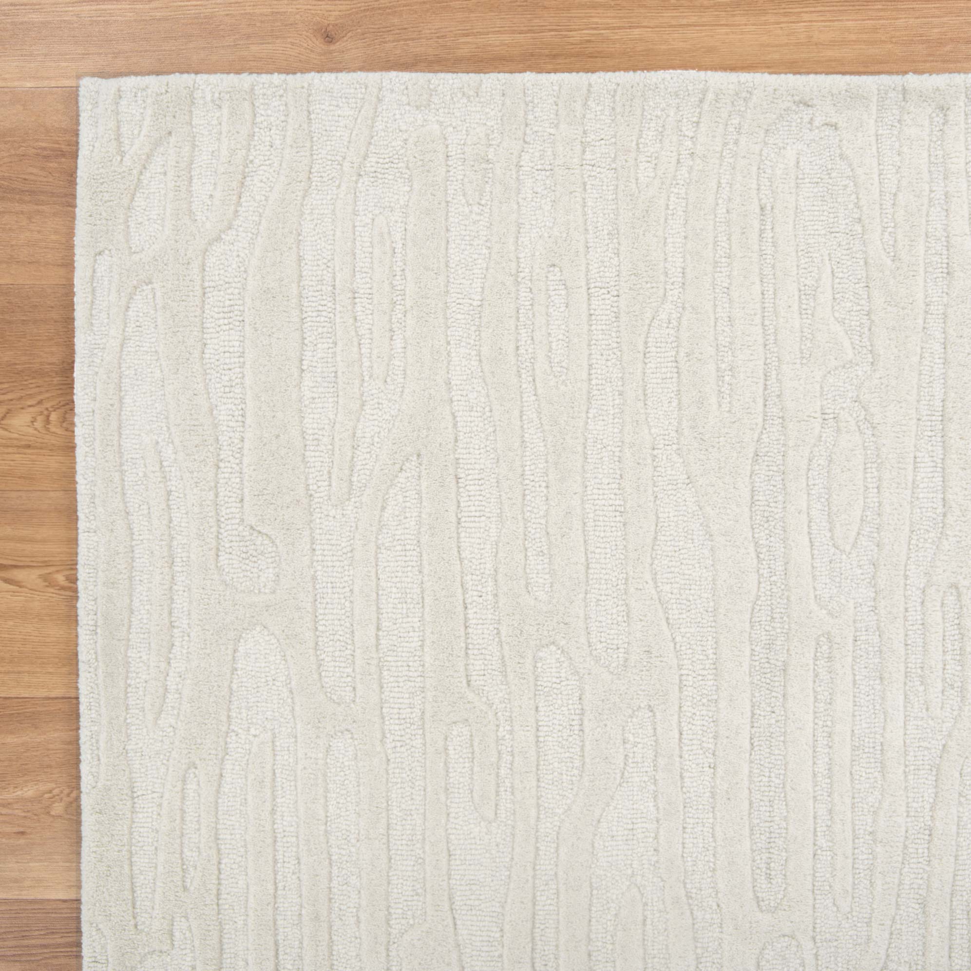 Elegant Sandstorm Cream Hand - Tufted 100% Wool Rug by Les Nomades
