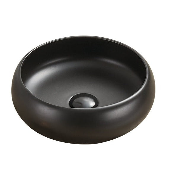 Matte Black Round Ceramic Basin POSEIDON (360x360x120)