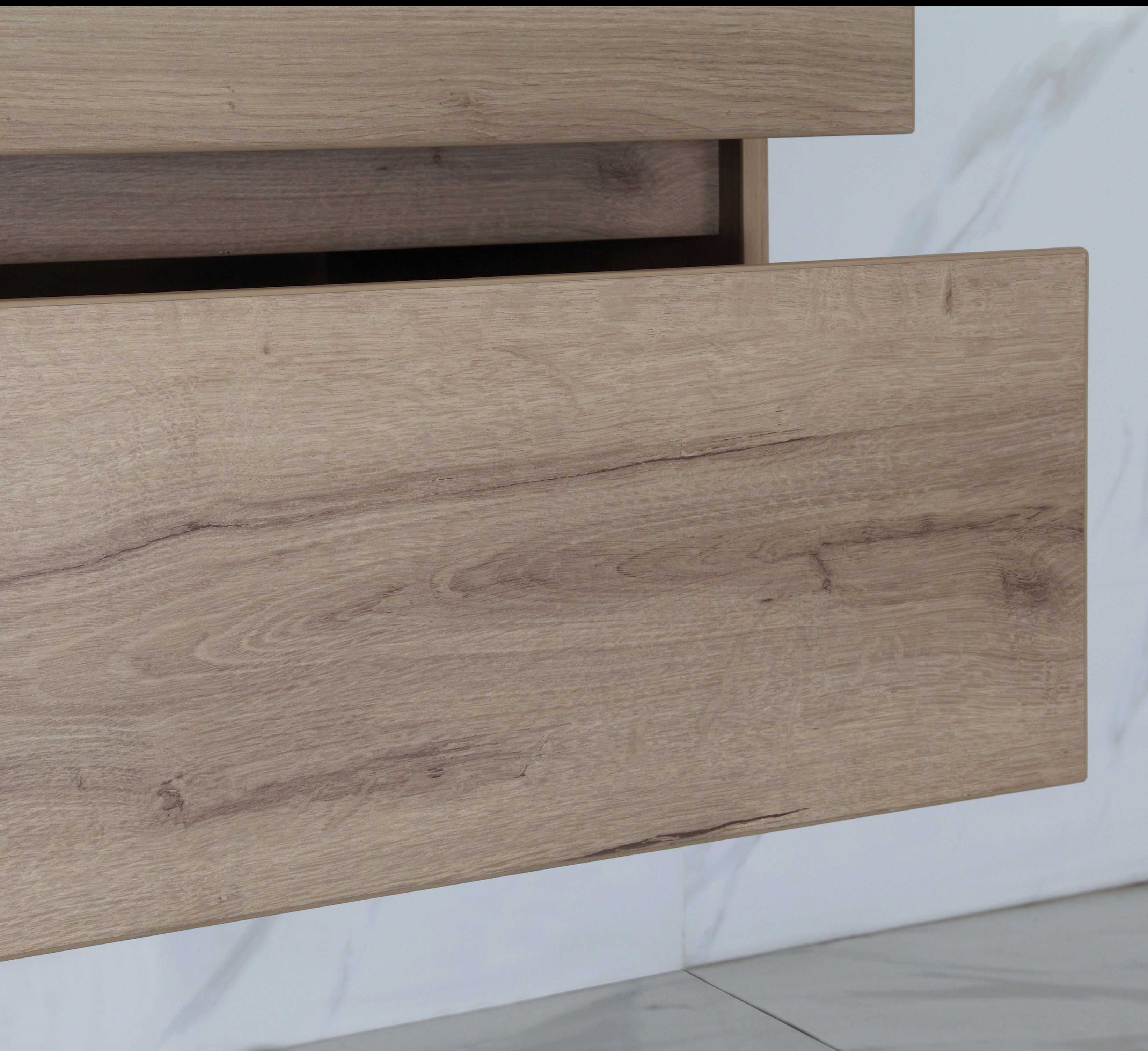 Exclusive MAX MDF Wall Hung Vanity in Natural Oak (All Sizes)