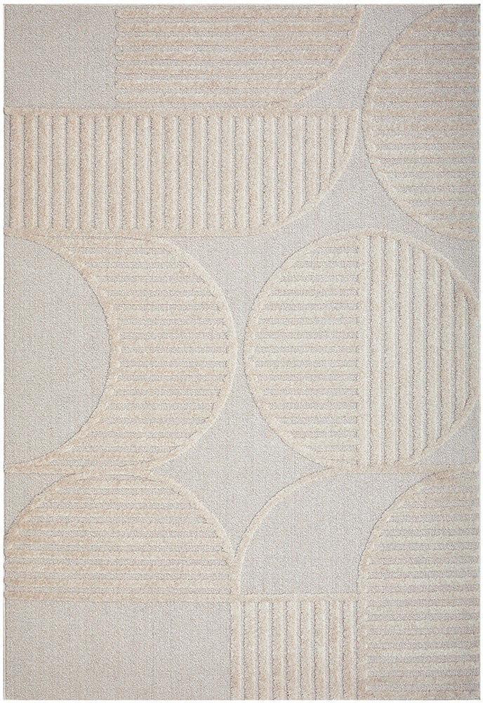 Beige Art Deco Inspired Lotus Leo Modern Sophisticated Rug
