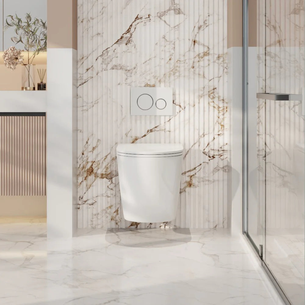 Exclusive Norton Wall-Hung Toilet Pan in Gloss White - Quiet, Efficient & Stylish