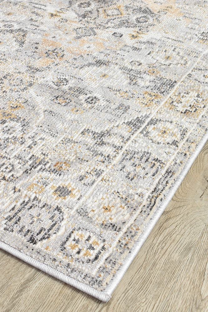 Hot Sale! Medina Grey Mustard Runner Rug 0320C - A Stylish Floor Covering
