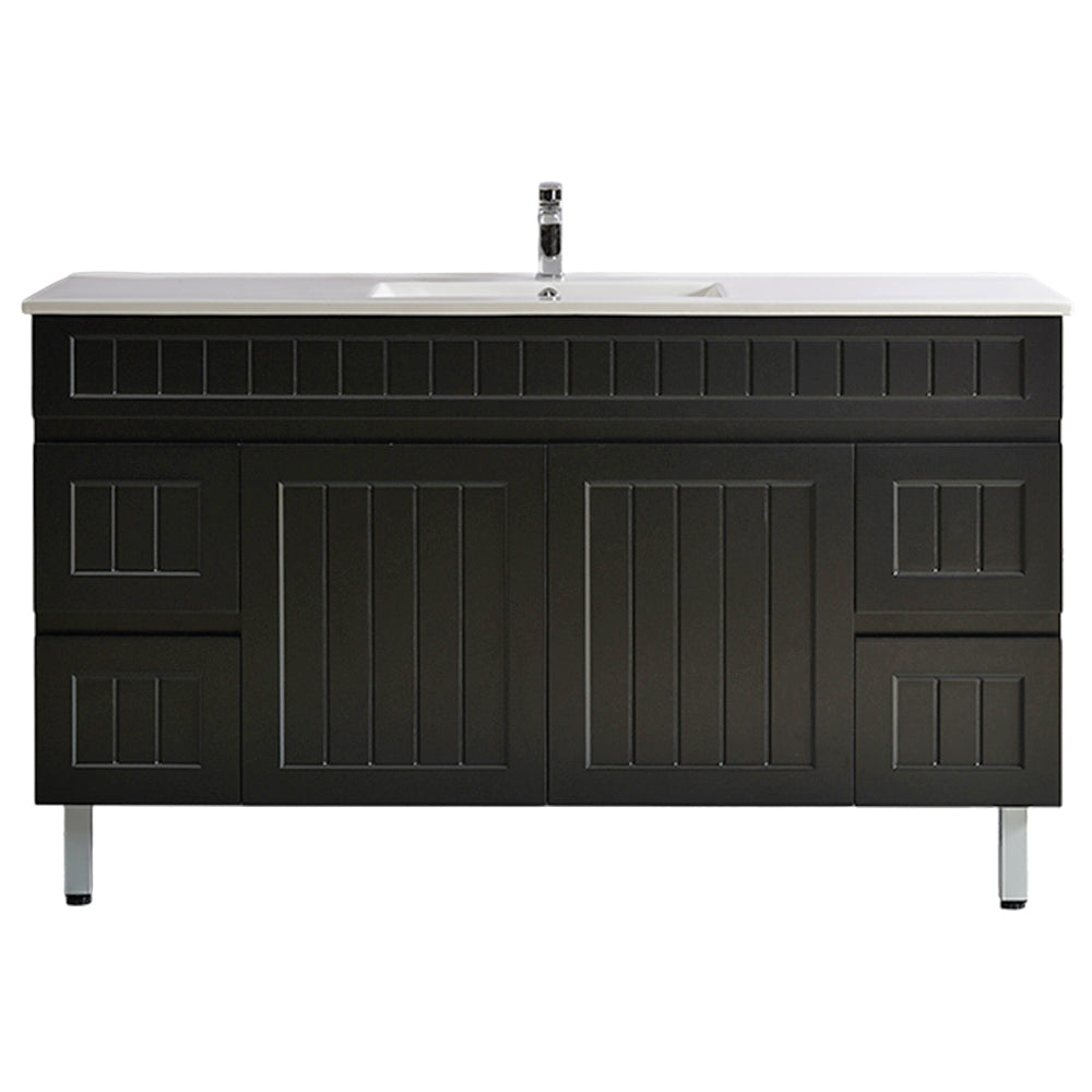 1500mm Acacia Shaker PVC Floor Vanity with Single/Double Bowl Option
