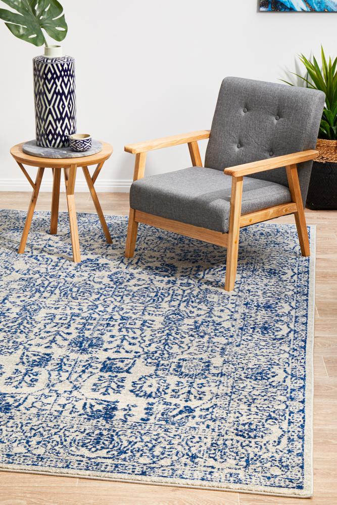 Exclusive Evoke Frost Blue Transitional Area Rug - Machine - Woven in Turkey