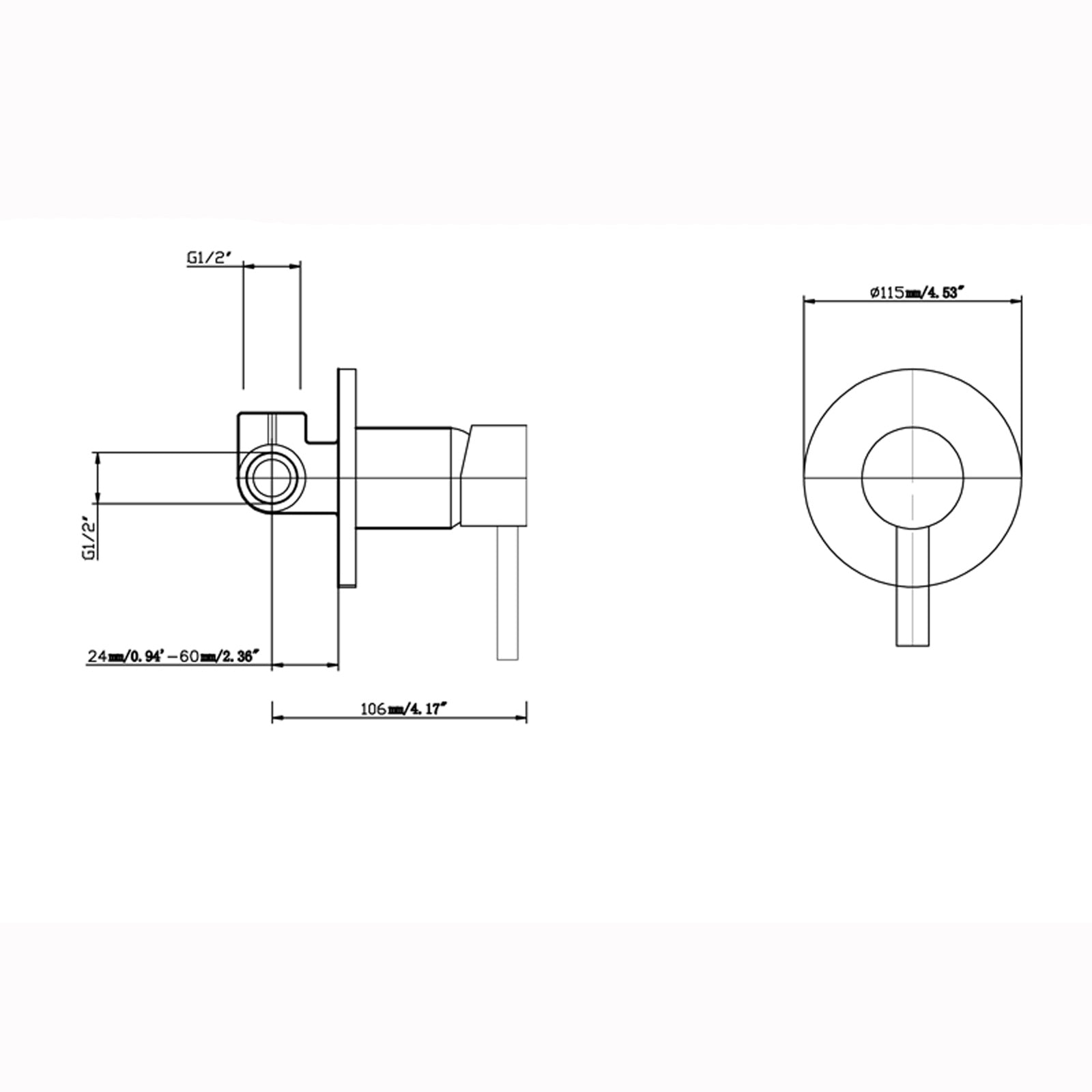 Hot Deal! Pentro Round Shower Mixer Tap in Gunmetal Gray for Modern Bathrooms