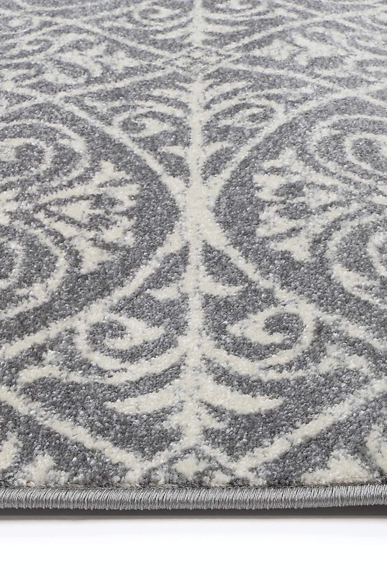 Stunning Katherine Grey and Ivory Handmade Rug with Antique Motifs
