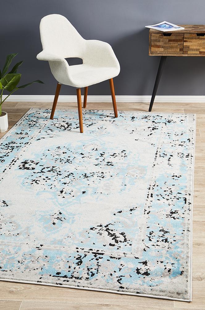 Hot! Alexa Blue Grey Transitional Rug