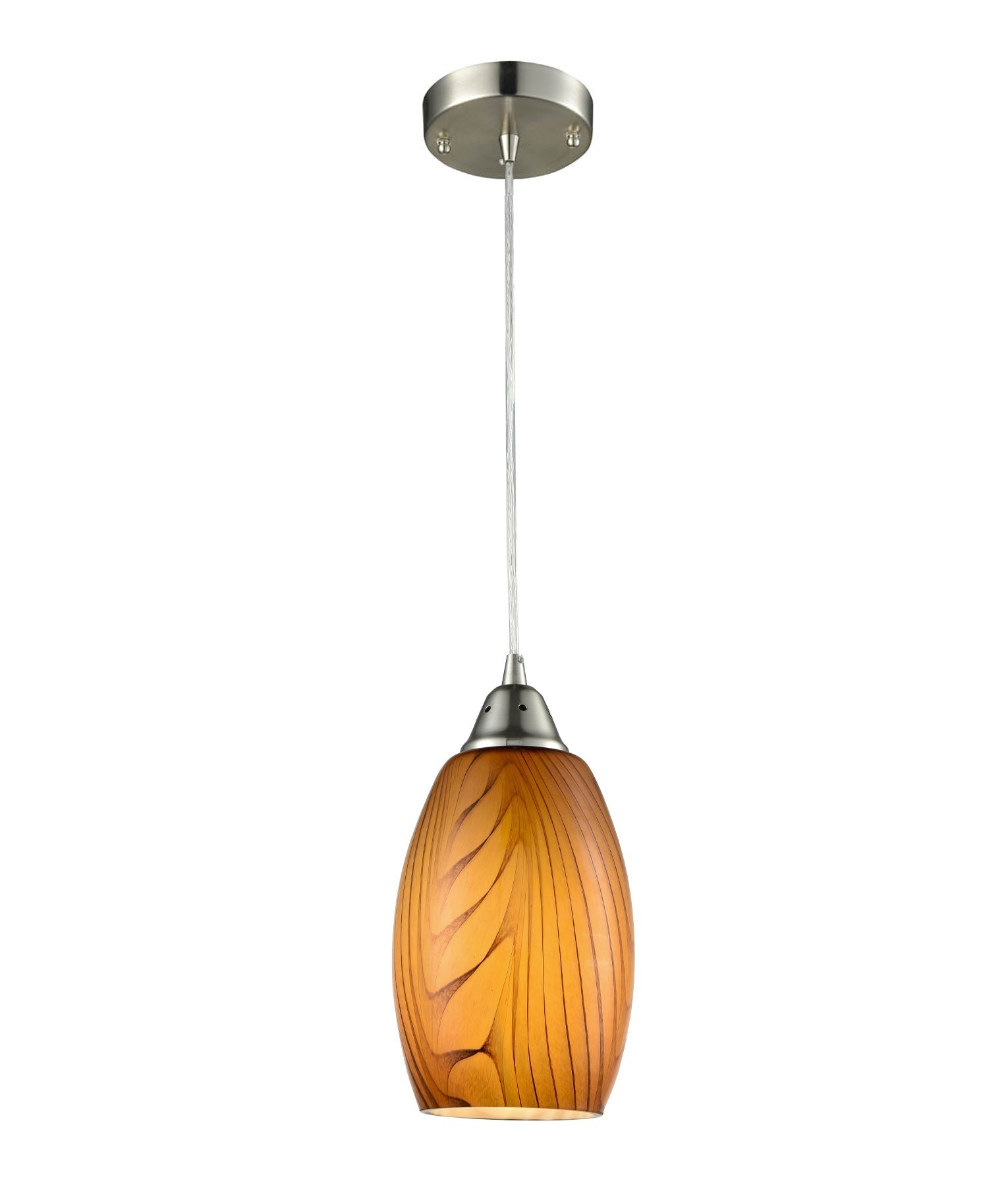 Exquisite Hand - Blown Glass Interior Pendant Lights with Satin Nickel Hardware