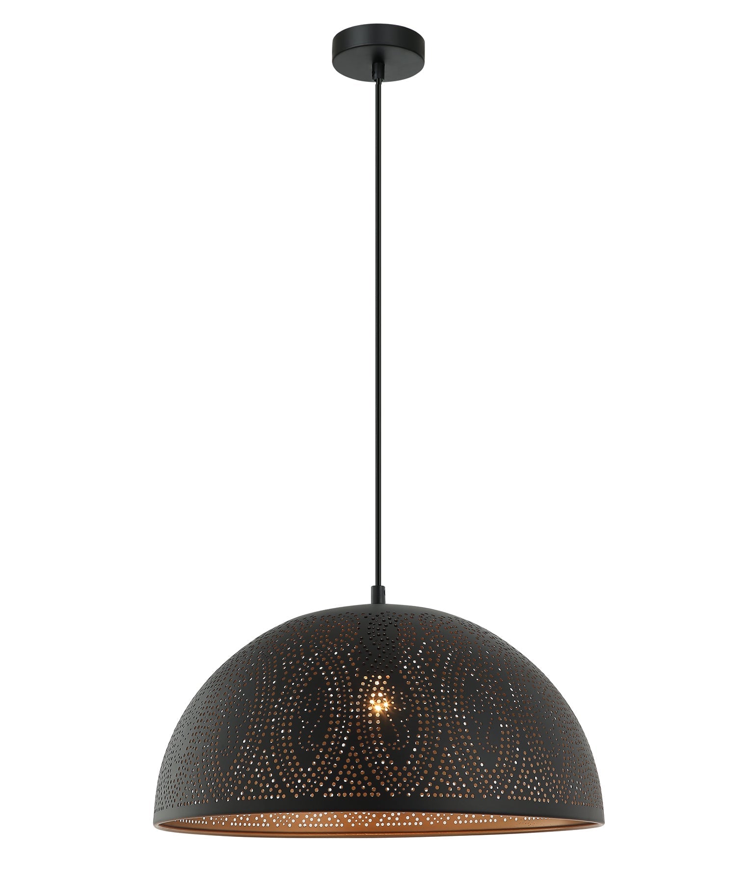 Hot Sale! Bohemian-Style Interior Black Dome Shape Single Pendant Light for MARRAKESH