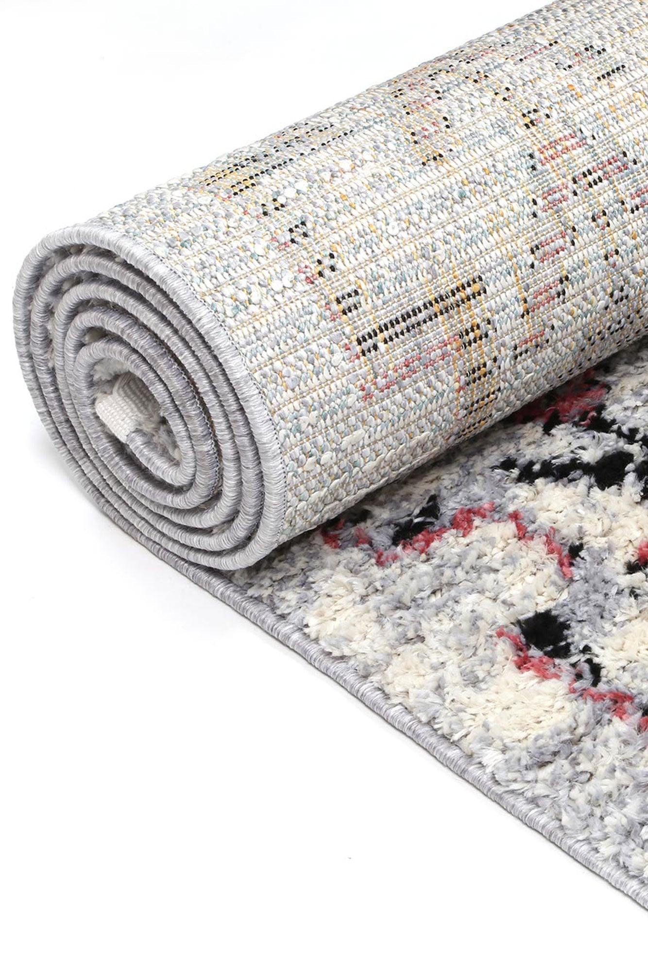 Stylish Myk Multi Pink Geometric Bohemian Area Rug for Living Room