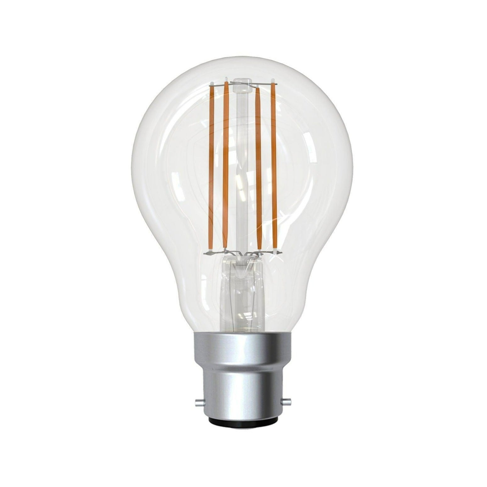 6-Pack 5W B22 LED A60 Clear Globe with Warm White Light