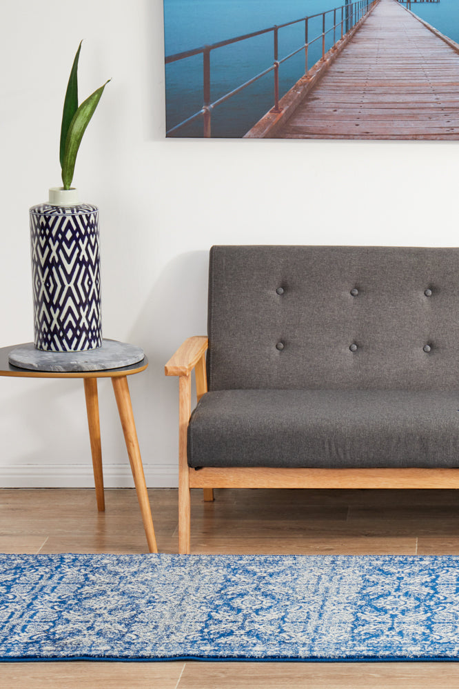 Mirage Gwyneth Navy Transitional Runner Rug - Stunning & Timeless