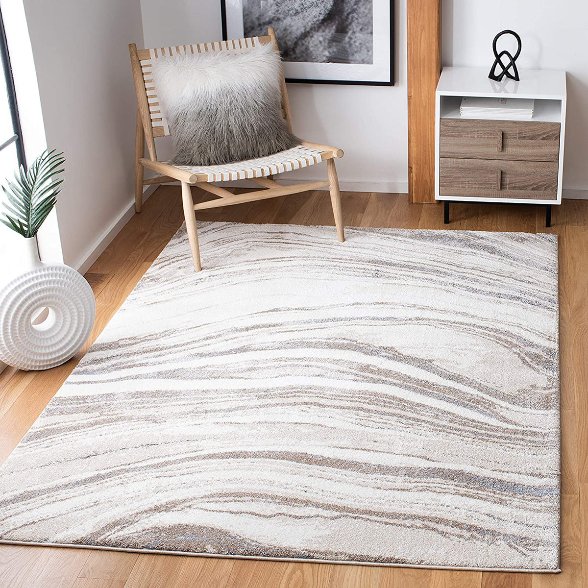 Hot Sale! Mineral 333 Ivory Power Loomed Area Rug for Home Decor
