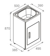 30L Stainless Steel Laundry Tub & Cabinet - Size: 500x390x870 (Great Deal!)