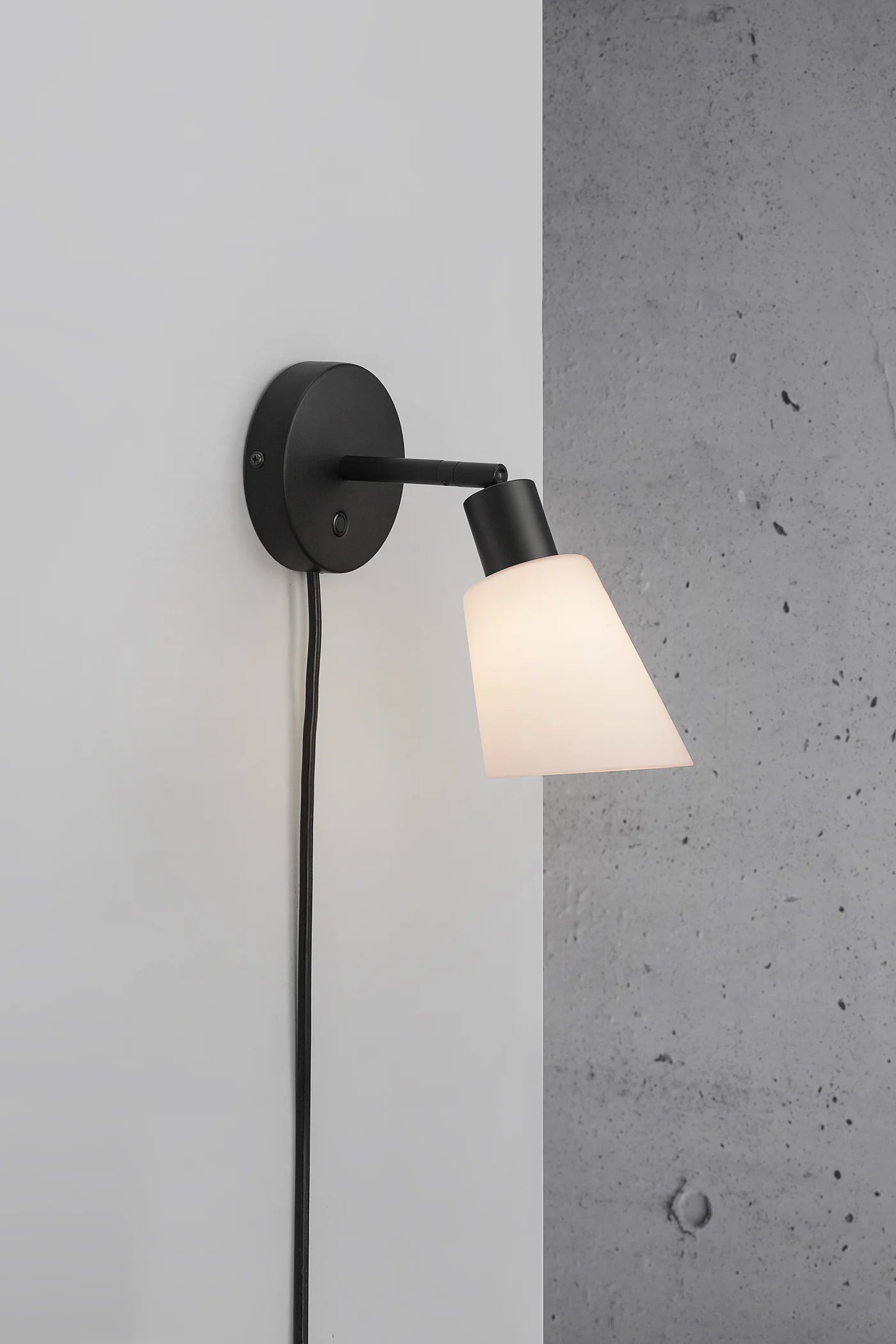 Nordlux Molli Black Wall Light with Adjustable Head and Diffused Lighting