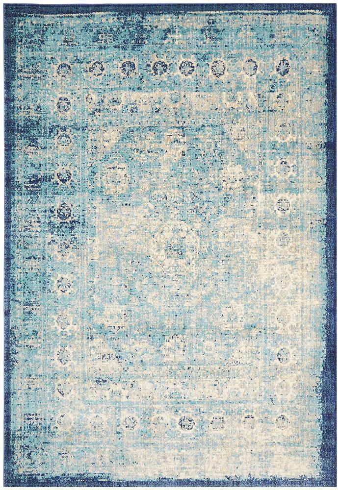 Hot Sale! Anastasia Blue Transitional Rug with Elegant Patterns by Rug Culture