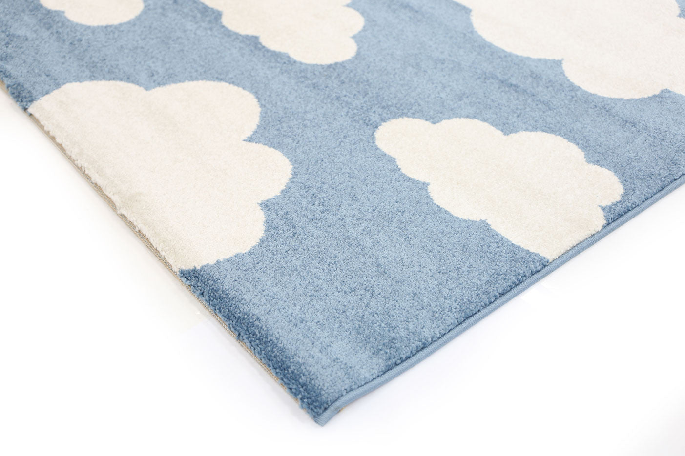 Hot Sale! Piccolo Kids Rug in Blue and White Cloud Design - Ideal for Boys, Girls, and Unisex Use