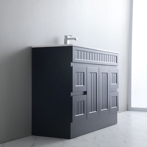 1200mm Single Bowl ACACIA PVC Shaker Floor Standing Vanity