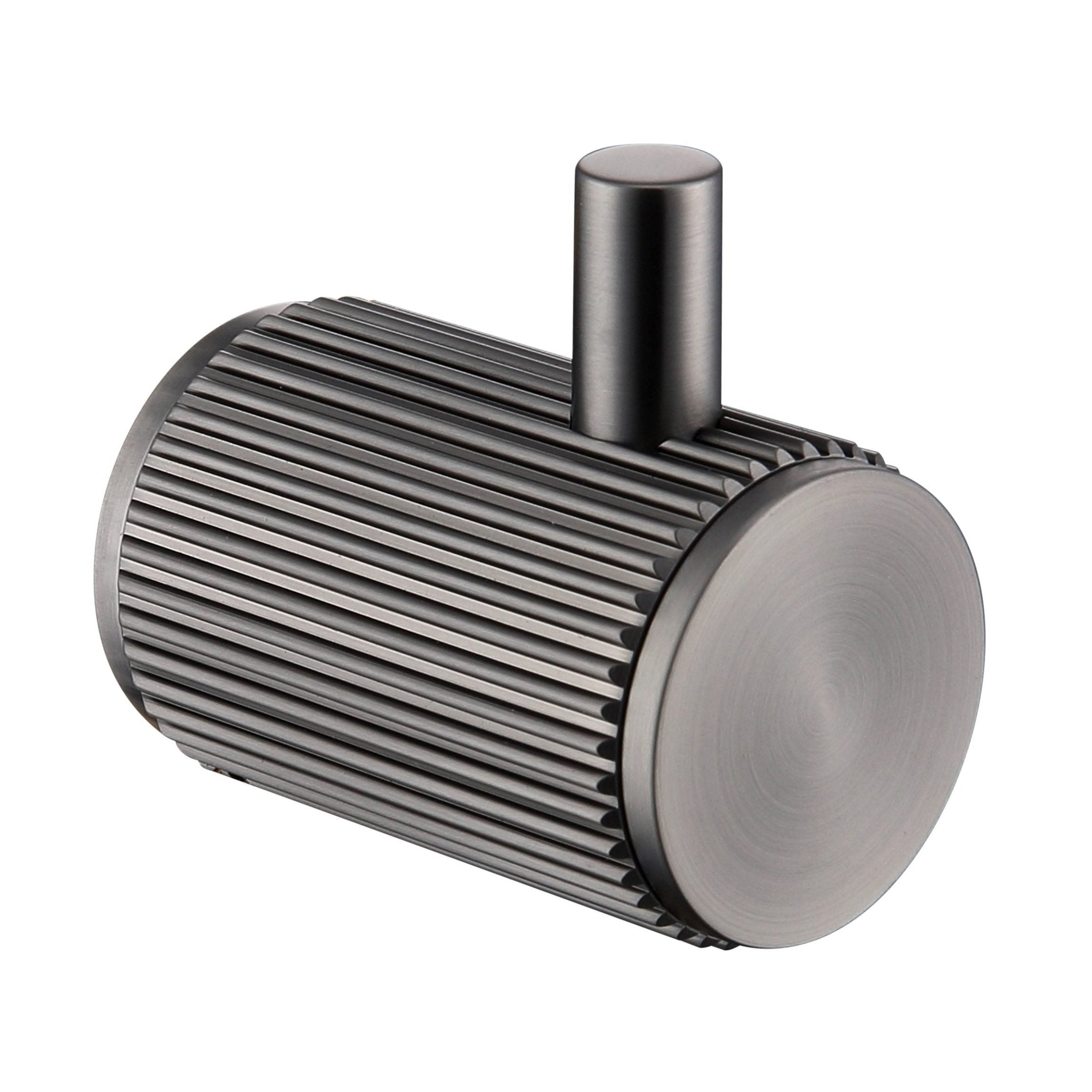 Stylish Brushed Gun Metal Mica Fluted Robe Hook for Your Bathroom