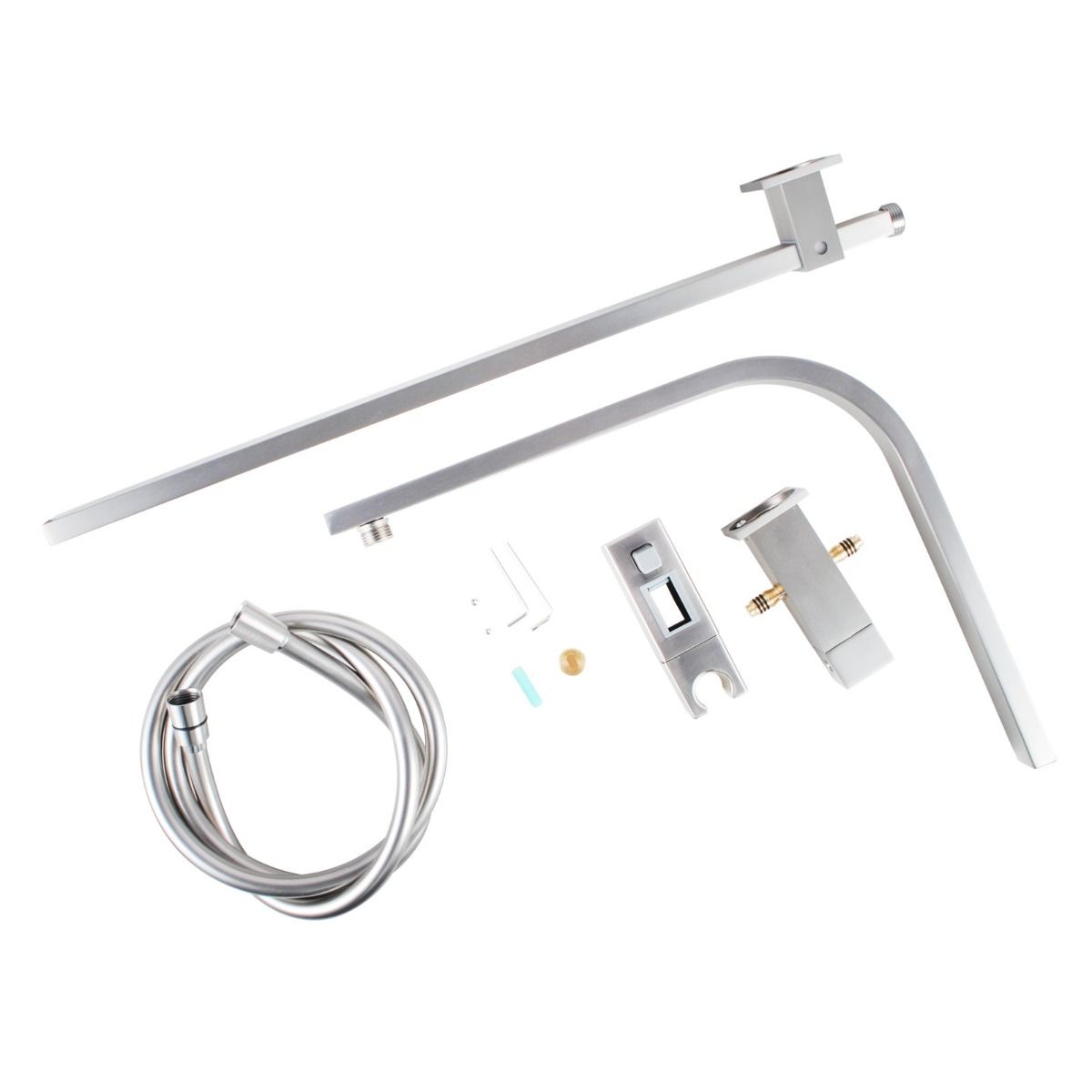 Hot Deal! 10-Inch Square Brushed Nickel Shower Station with Top Water Inlet