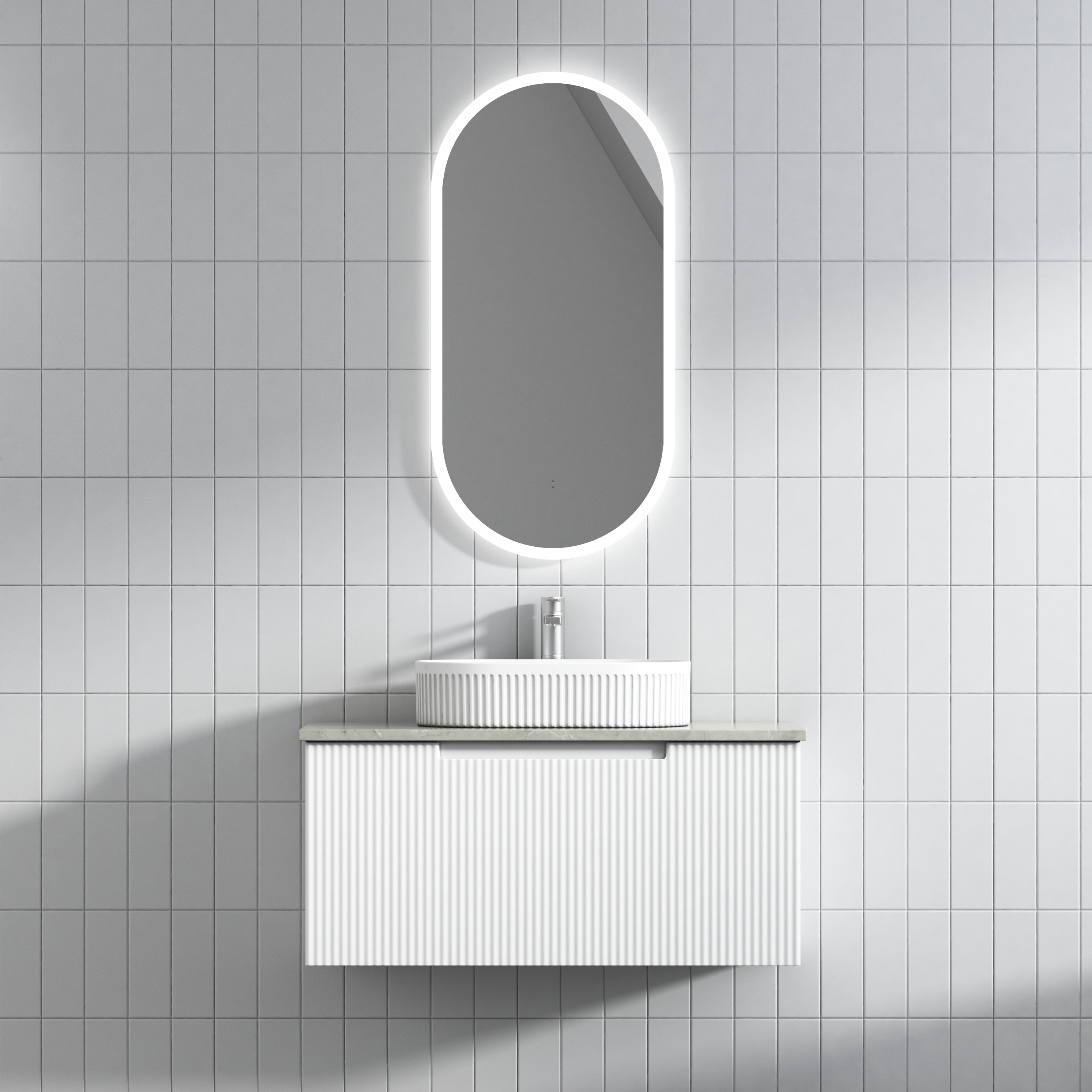 PERLA Mark II Matte White Wall - Hung Vanity in All Available Sizes