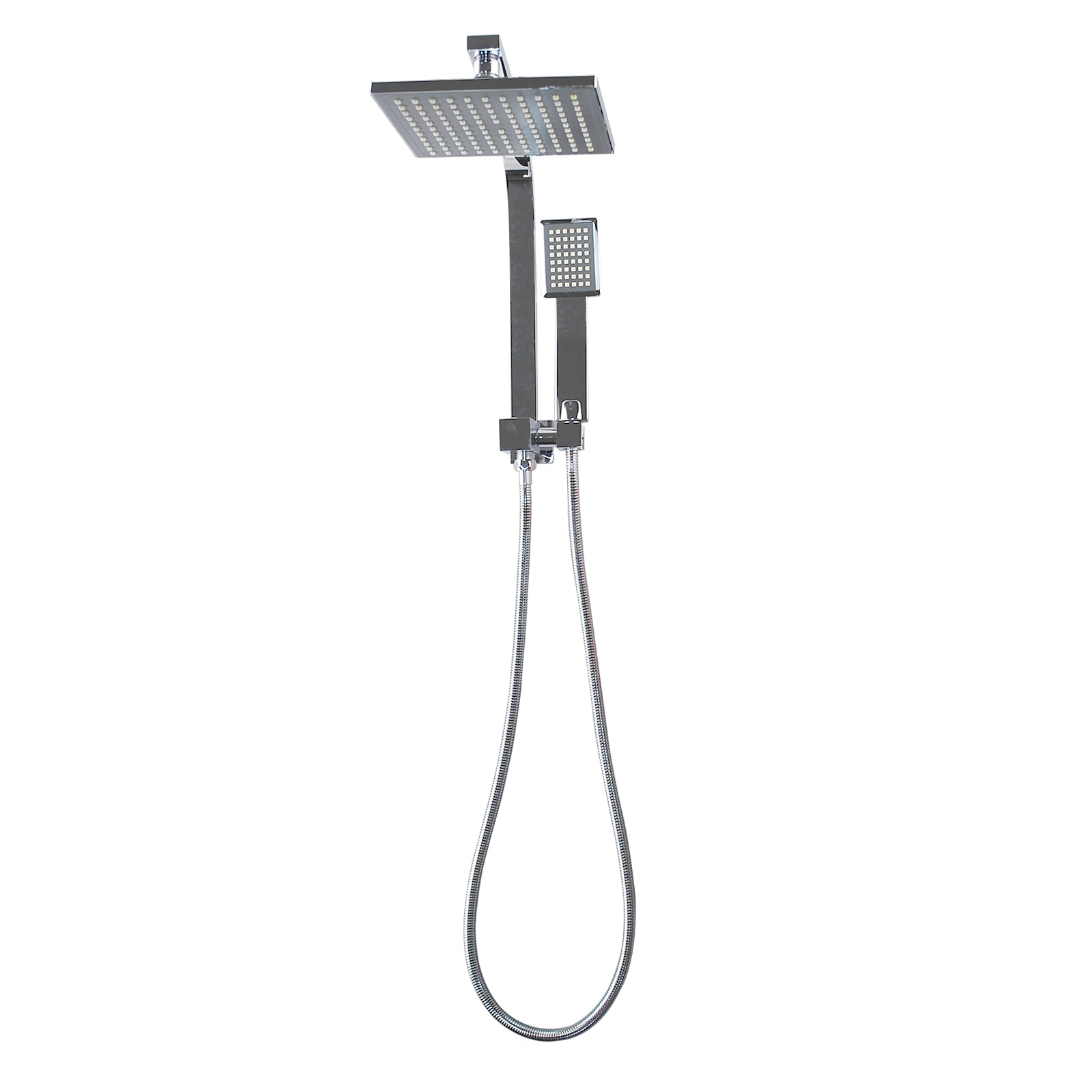 10-Inch Square Chrome Shower Station with Top Water Inlet for Modern Bathrooms